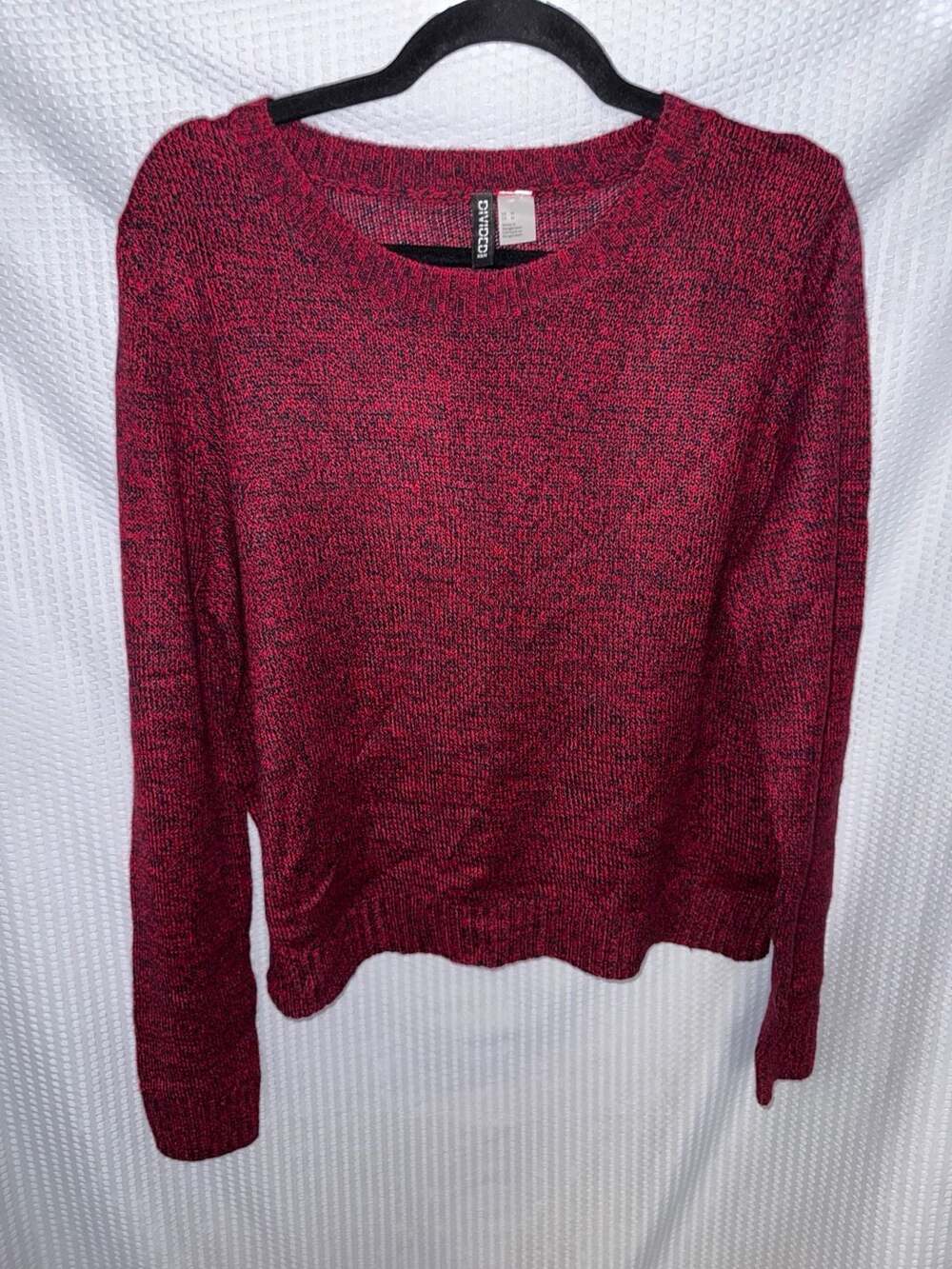 Divided H&M Red and Black Knit Crewneck Sweater Size M